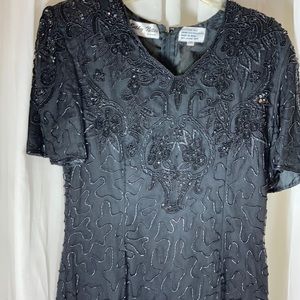 Silky Nites NY Beaded Cocktail Dress, EUC, Vintage